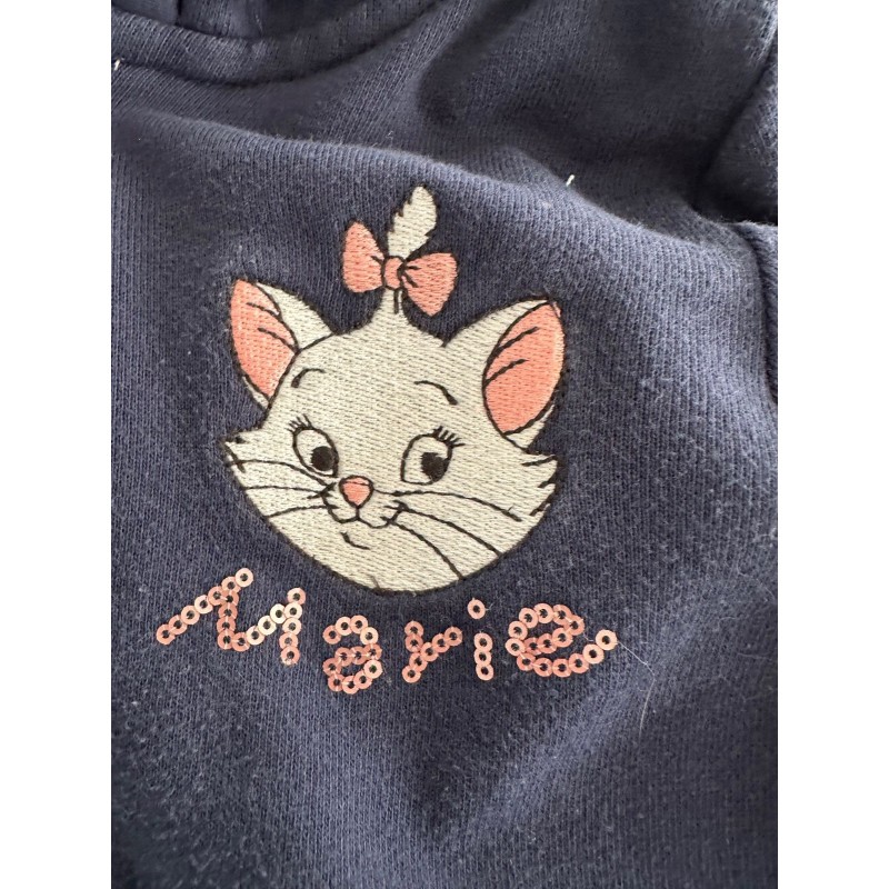 Sweat à capuche zippé Marie Disney fille bleu