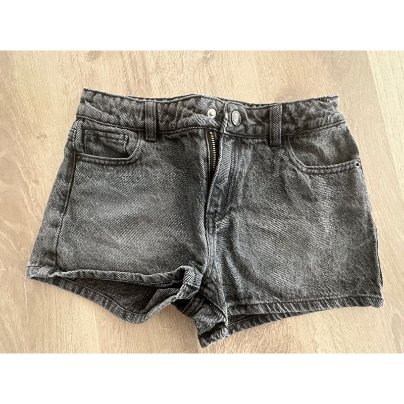 Short jean noir délavé fille H&M