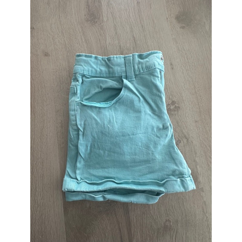 Short jean turquoise fille