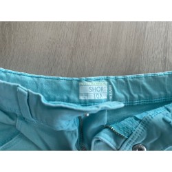 Short jean turquoise fille