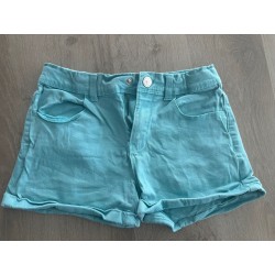 Short jean turquoise fille