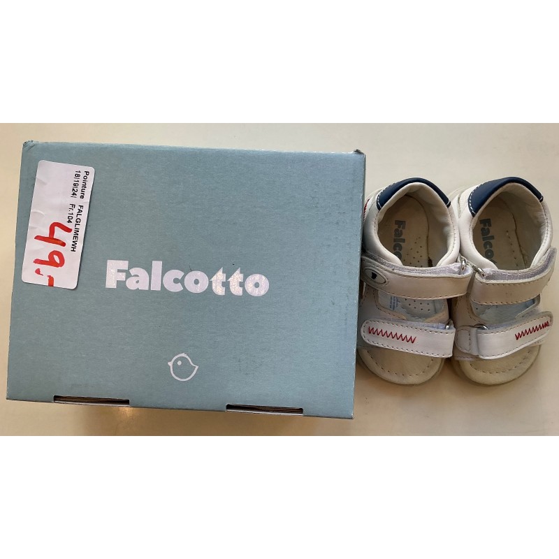Sandales bébé Falcotto blanches et bleues – taille 19