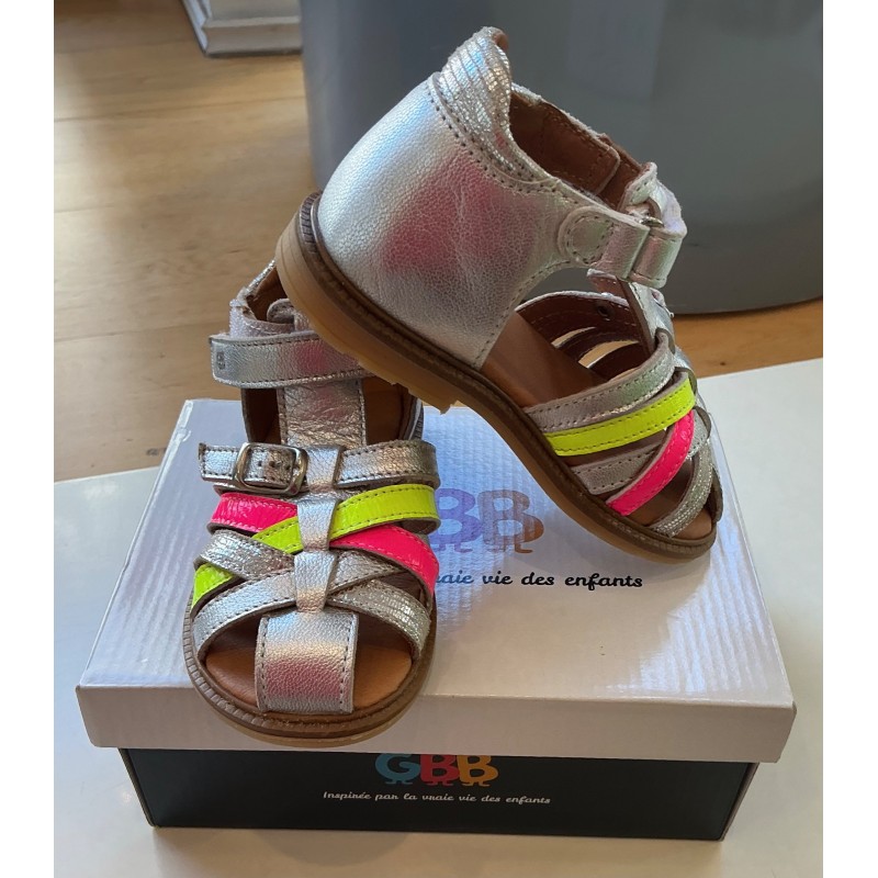 Sandales fille GBB argentées fluo – taille 24