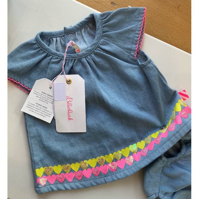 Ensemble bébé Billieblush effet jean avec bloomer – 3 mois