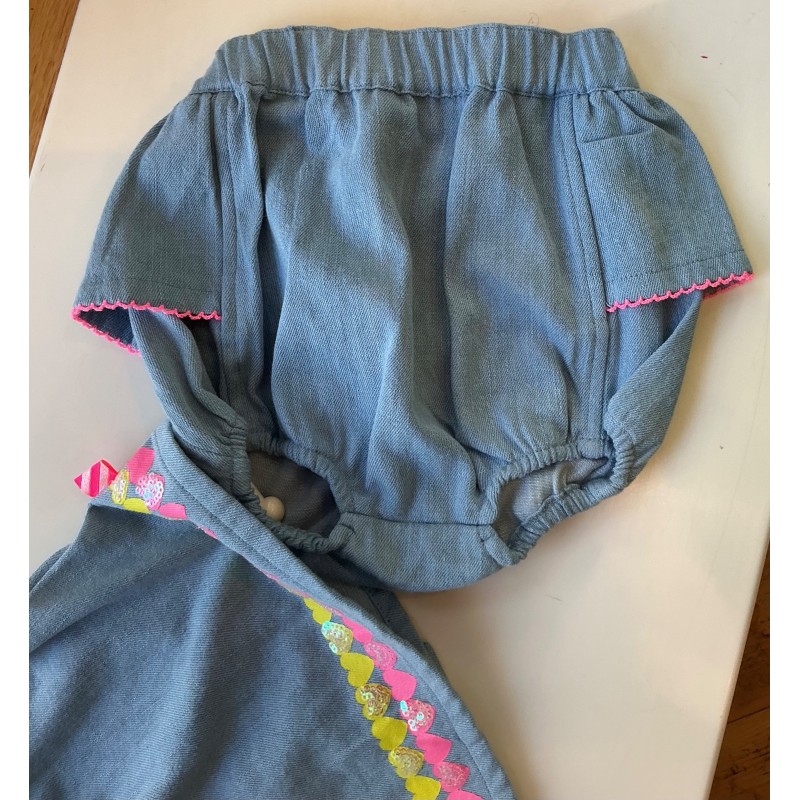 Ensemble bébé Billieblush effet jean avec bloomer – 3 mois