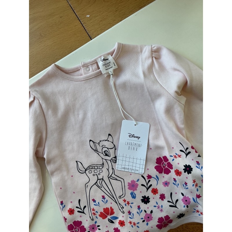 T-shirt manches longues fille rose Disney
