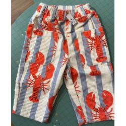 Pantalon bébé Miniolie motif homards – 6-12 mois