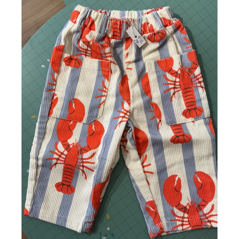 Pantalon bébé Miniolie motif homards – 6-12 mois