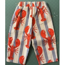 Pantalon bébé Miniolie motif homards – 6-12 mois