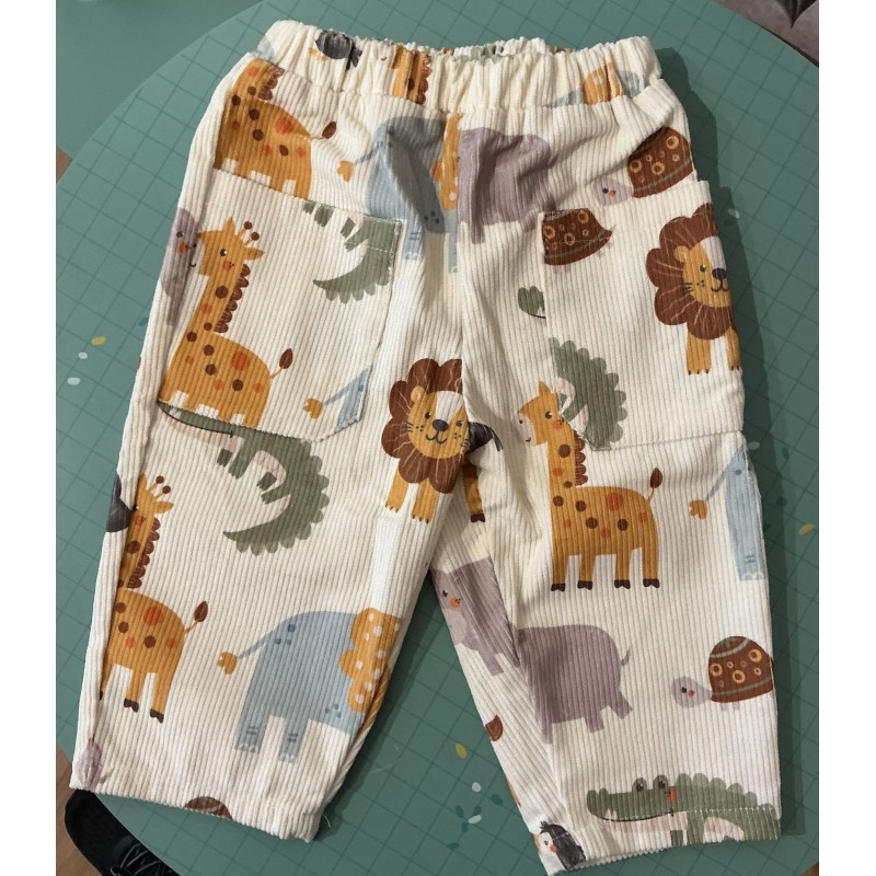 Pantalon Miniolie animaux de la savane – 2-3 ans